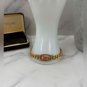 🔥RARE! CELINE•Vintage Carriage Bracelet 8.5”